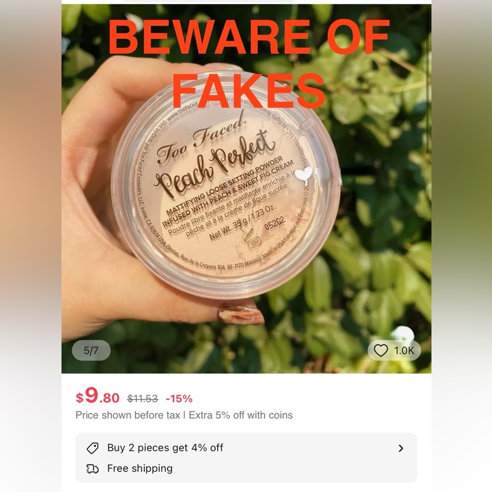 Too faced peach powder